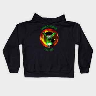 Unfolding Lotus Cute Frog doing Tai Chi Kids Hoodie